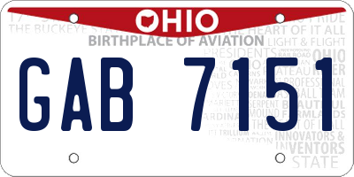 OH license plate GAB7151