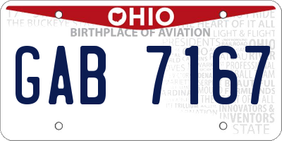 OH license plate GAB7167