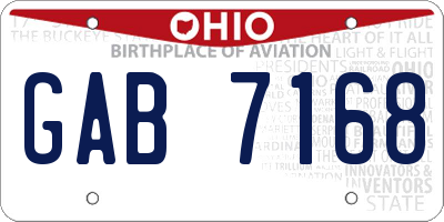 OH license plate GAB7168
