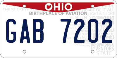 OH license plate GAB7202