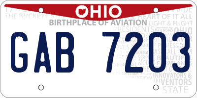 OH license plate GAB7203