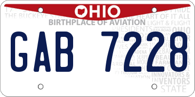 OH license plate GAB7228