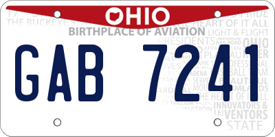 OH license plate GAB7241