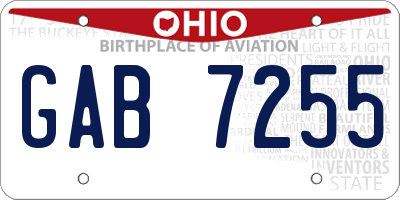 OH license plate GAB7255
