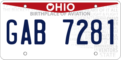 OH license plate GAB7281
