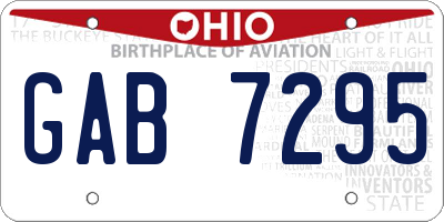 OH license plate GAB7295