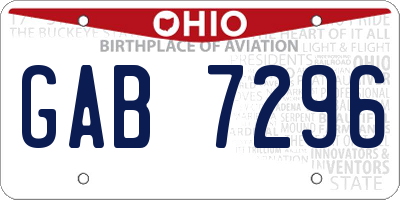 OH license plate GAB7296