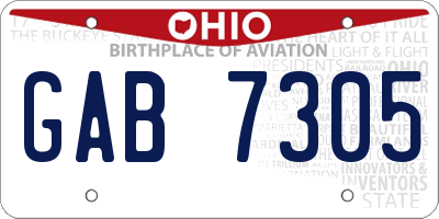 OH license plate GAB7305