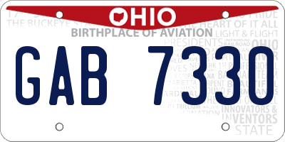 OH license plate GAB7330