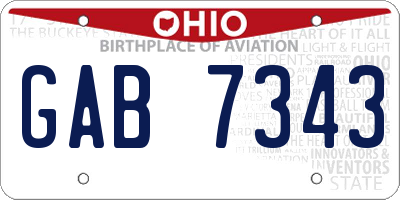 OH license plate GAB7343