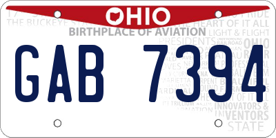 OH license plate GAB7394