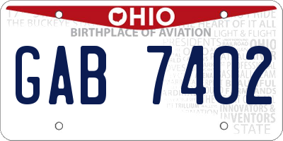 OH license plate GAB7402