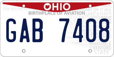 OH license plate GAB7408