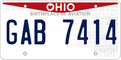 OH license plate GAB7414