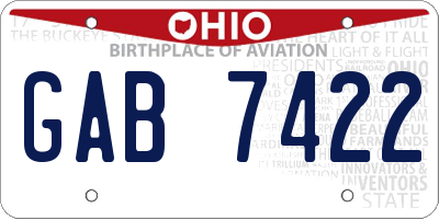 OH license plate GAB7422