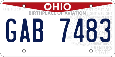 OH license plate GAB7483