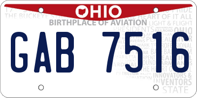 OH license plate GAB7516