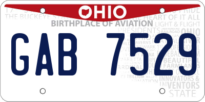 OH license plate GAB7529