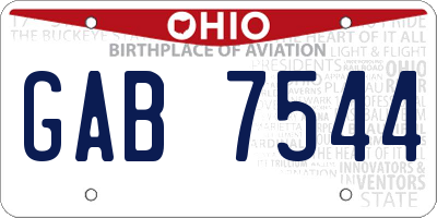 OH license plate GAB7544
