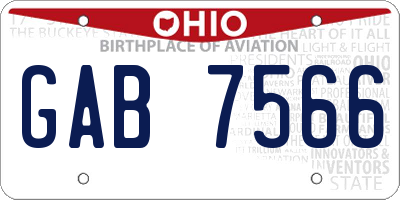 OH license plate GAB7566