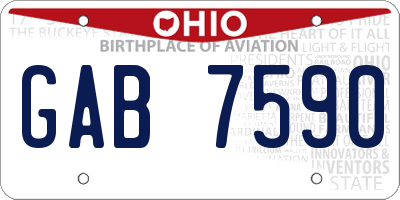 OH license plate GAB7590