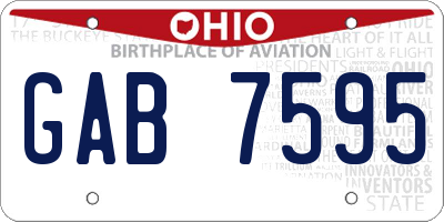 OH license plate GAB7595