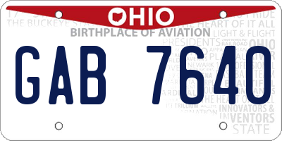 OH license plate GAB7640
