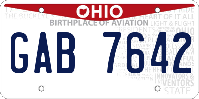 OH license plate GAB7642