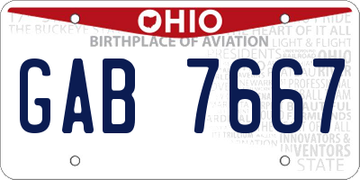 OH license plate GAB7667