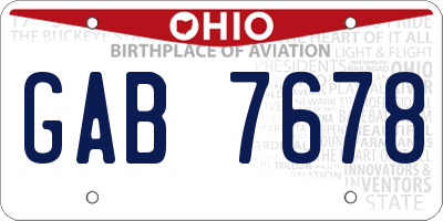 OH license plate GAB7678