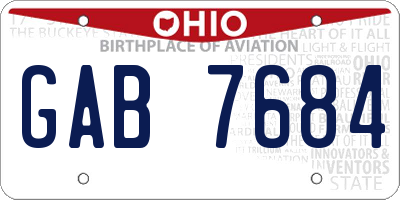 OH license plate GAB7684