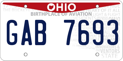 OH license plate GAB7693