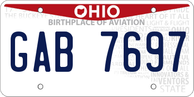 OH license plate GAB7697