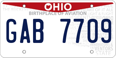 OH license plate GAB7709