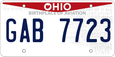 OH license plate GAB7723