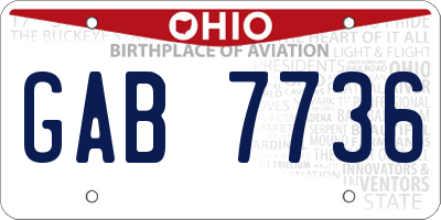 OH license plate GAB7736