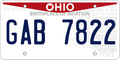 OH license plate GAB7822