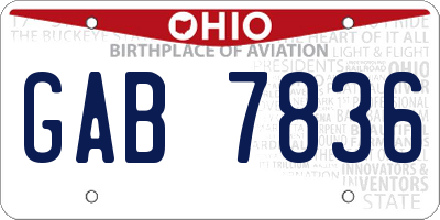 OH license plate GAB7836