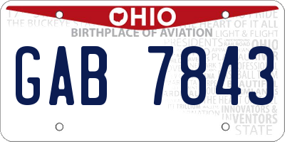 OH license plate GAB7843