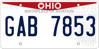 OH license plate GAB7853