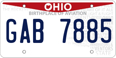 OH license plate GAB7885