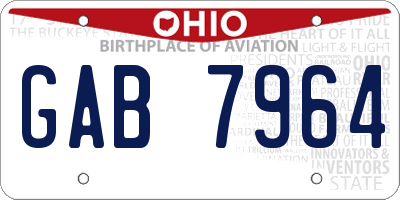 OH license plate GAB7964