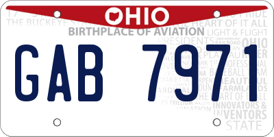 OH license plate GAB7971