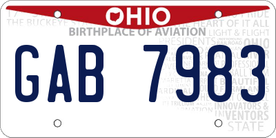 OH license plate GAB7983