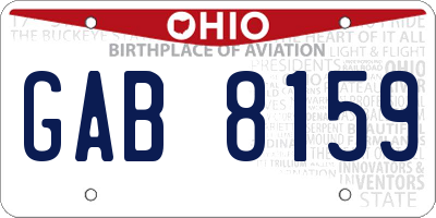OH license plate GAB8159