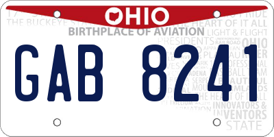 OH license plate GAB8241