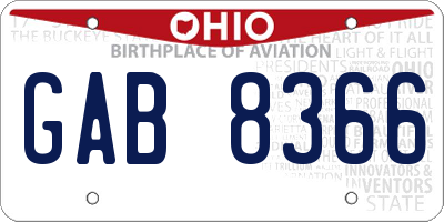 OH license plate GAB8366