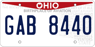 OH license plate GAB8440