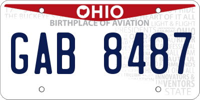 OH license plate GAB8487
