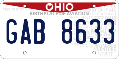 OH license plate GAB8633